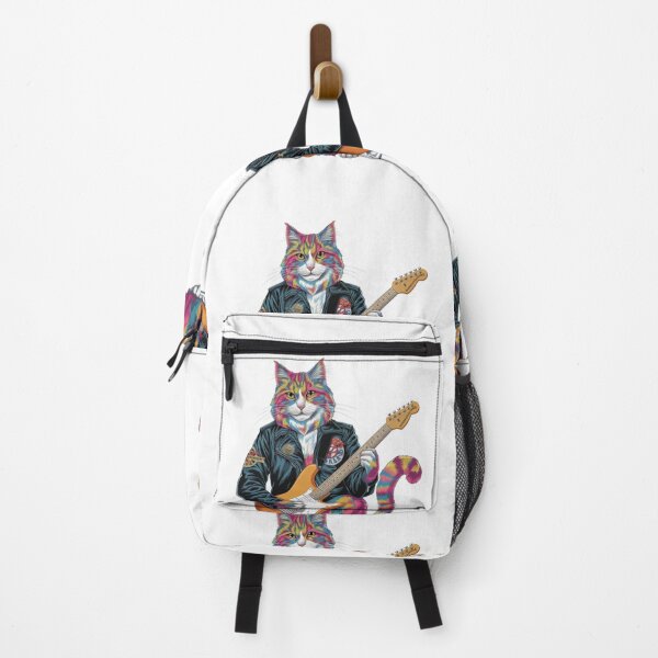 Item preview, Psychedelic Leather Coat Kitty Playing Guitar Design designed and sold by Peter Stawicki.