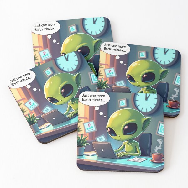 Item preview, Alien Working Overtime at Desk Procrastinating designed and sold by GaricDrawsob.
