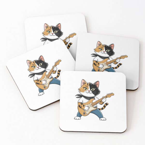 Item preview, Striped Tail Kitty Playing Guitar Design designed and sold by Peter Stawicki.
