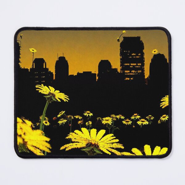 Item preview, Yellow flowers, dark city skyline designed and sold by MostSplendid.