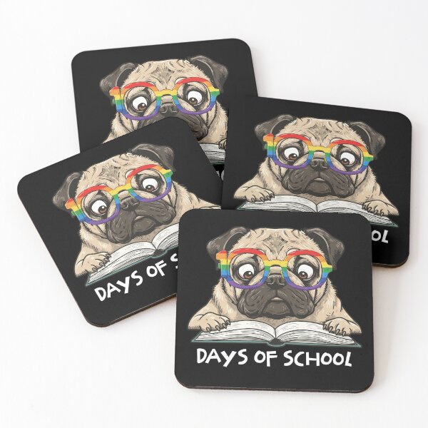Item preview, Funny Pug 100 Days Of School Rainbow Glasses Teacher Kids designed and sold by d247.