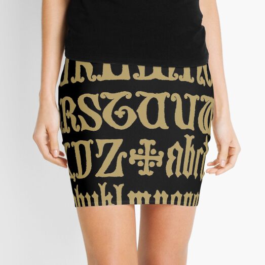 Antique Old English Alphabet Gothic Font Language Medieval Letters Mini Skirt