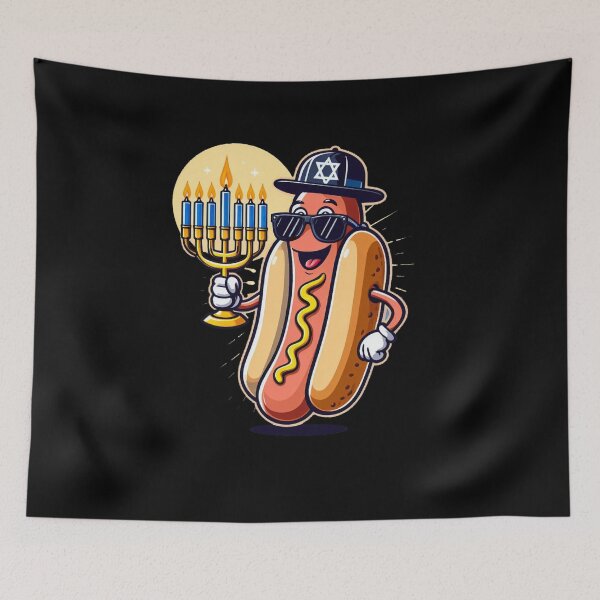 Item preview, Jewish Hotdog Funny Food Hanukkah Pajamas Chanukah Jew designed and sold by Dressed For  Duty.