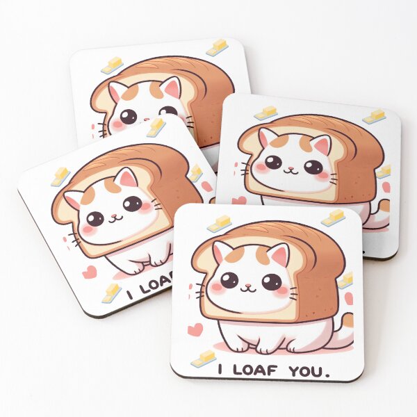 Item preview, I Loaf You: Lovable Chibi Cat in a Bread Loaf - Cute, Fun, and Playful Art designed and sold by araye89.