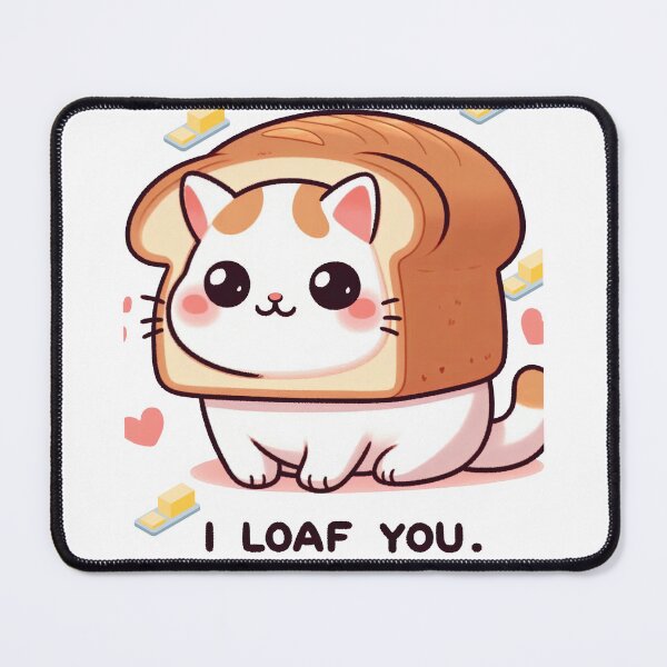 Item preview, I Loaf You: Lovable Chibi Cat in a Bread Loaf - Cute, Fun, and Playful Art designed and sold by araye89.