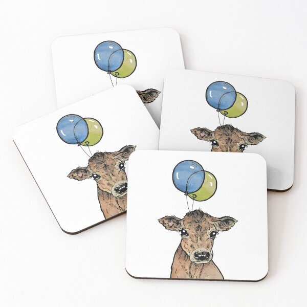 Item preview, Cow with Balloons designed and sold by inKseparable.