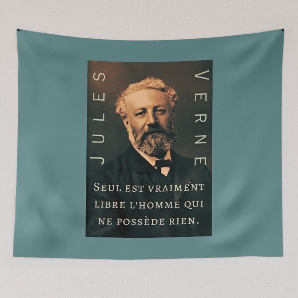 Item preview, Citation de Jules Verne: Seul est vraiment libre l'homme qui ne possède rien. designed and sold by artbleed.