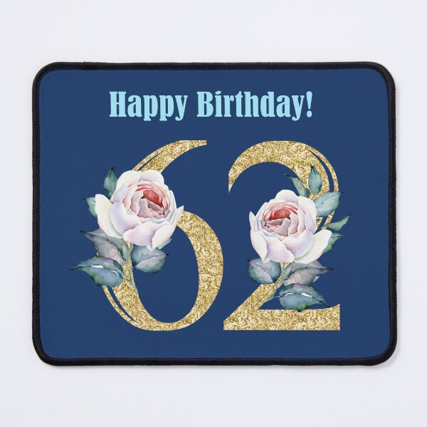 Item preview, Happy 62nd Birthday Blue designed and sold by hurmerinta.