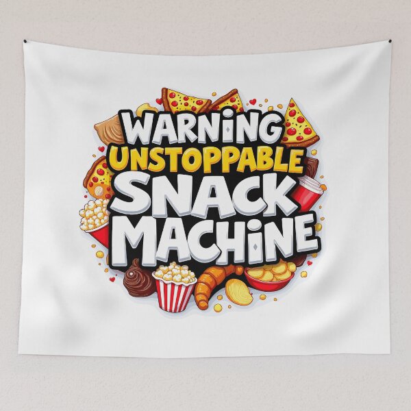 Item preview, WARNING UNSTOPPABLE SNACK MACHINE designed and sold by ArtLab-store.