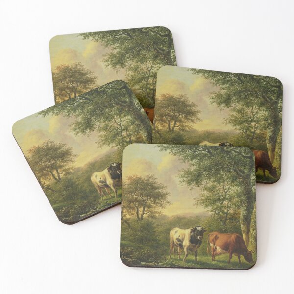 Item preview, Tranquil Pastures - Landscape with Cattle by A. Engel à Gand designed and sold by PalisadeVistas.