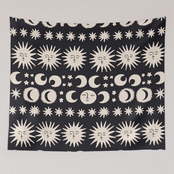 Item preview, Astrology Crescent Moon Sun Pattern designed and sold by trajeado14.