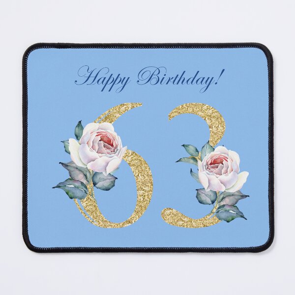 Item preview, Happy 63rd Birthday Blue Theme designed and sold by hurmerinta.
