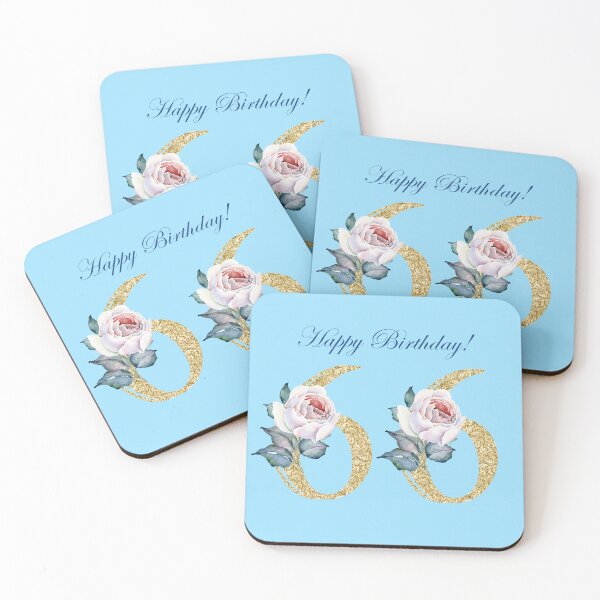 Item preview, Happy 66th Birthday Blue Theme designed and sold by hurmerinta.