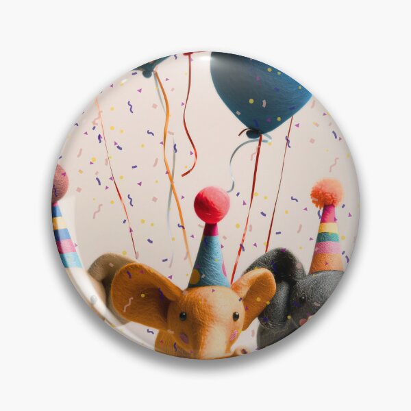 Item preview, Felted Party Elephants with Balloons and Confetti designed and sold by TringTringCards.