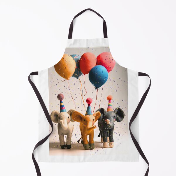 Item preview, Felted Party Elephants with Balloons and Confetti designed and sold by TringTringCards.