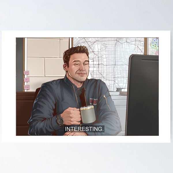 Item preview, Dispatcher Eddie Diaz as Miranda Cosgrove 'Interesting' Meme designed and sold by kubyart.