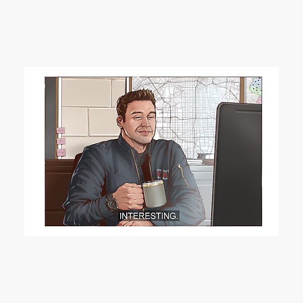 Item preview, Dispatcher Eddie Diaz as Miranda Cosgrove 'Interesting' Meme designed and sold by kubyart.