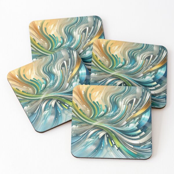 Item preview, Dynamic Flowing Motion in Blue and Green designed and sold by PawtopiaDesigns.