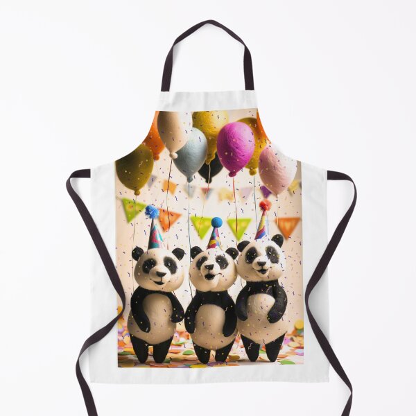 Item preview, Felted Party Pandas with Balloons and Confetti designed and sold by TringTringCards.