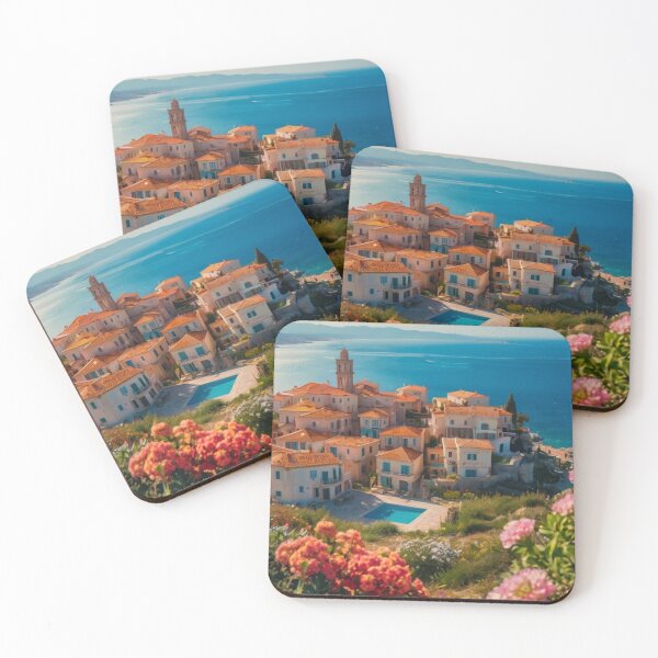 Item preview, Mediterranean Village by the Coastal Sea designed and sold by BlareBlare.
