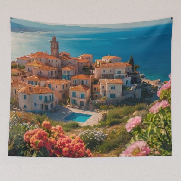 Item preview, Mediterranean Village by the Coastal Sea designed and sold by BlareBlare.