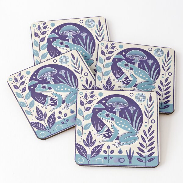 Item preview, Blue Frog and Decorative Shapes designed and sold by saunacat.