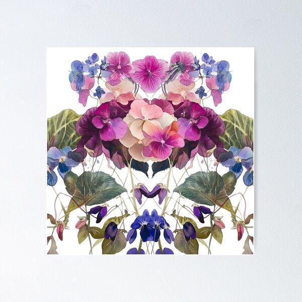 Item preview, Hydrangeas and Violets by Julie Lynch designed and sold by julielynchart.