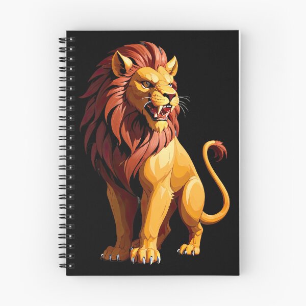 Item preview, Majestic Cartoon Lion with Vibrant Mane on Brown Background designed and sold by artwaves.