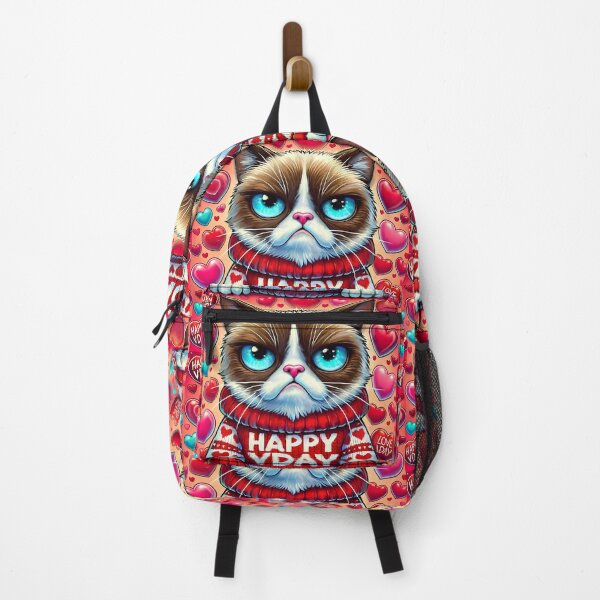 Item preview, Grumpy Cranky Big Blue Eyed Cat Happy VDay Valentines Day designed and sold by Yogibear & Rachelle .