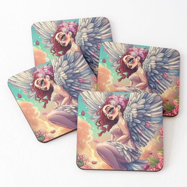 Item preview, Celestial Rose Angel in a Whimsical Wonderland designed and sold by DollyWonderland.