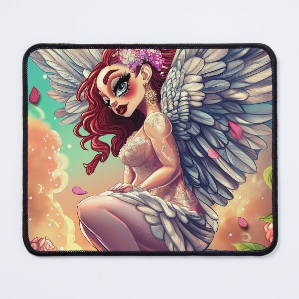 Item preview, Celestial Rose Angel in a Whimsical Wonderland designed and sold by DollyWonderland.