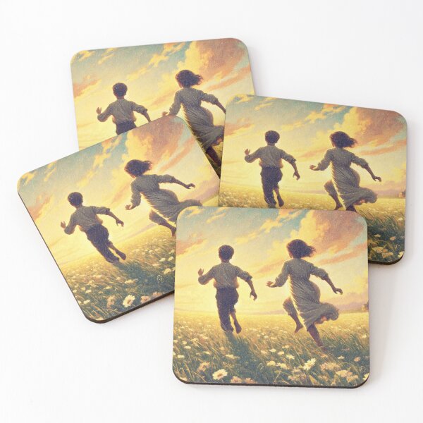 Item preview, The children are running through a field of daisies designed and sold by Drawings Project.