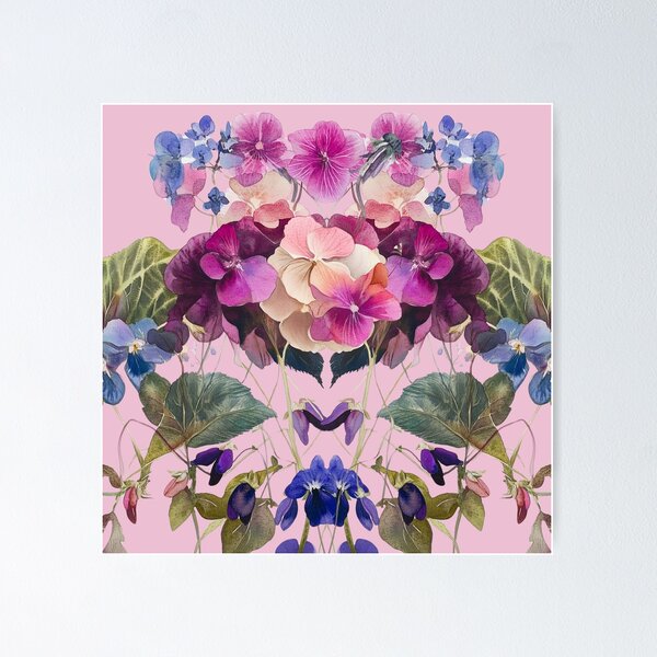 Item preview, Hydrangeas and Violets on Pink by Julie Lynch designed and sold by julielynchart.