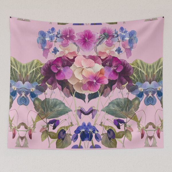 Item preview, Hydrangeas and Violets on Pink by Julie Lynch designed and sold by julielynchart.