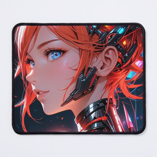 Item preview, Red Hair Cyborg Anime Girl designed and sold by KungKthulhu.