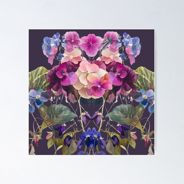 Item preview, Hydrangeas and Violets on Charcoal by Julie Lynch designed and sold by julielynchart.