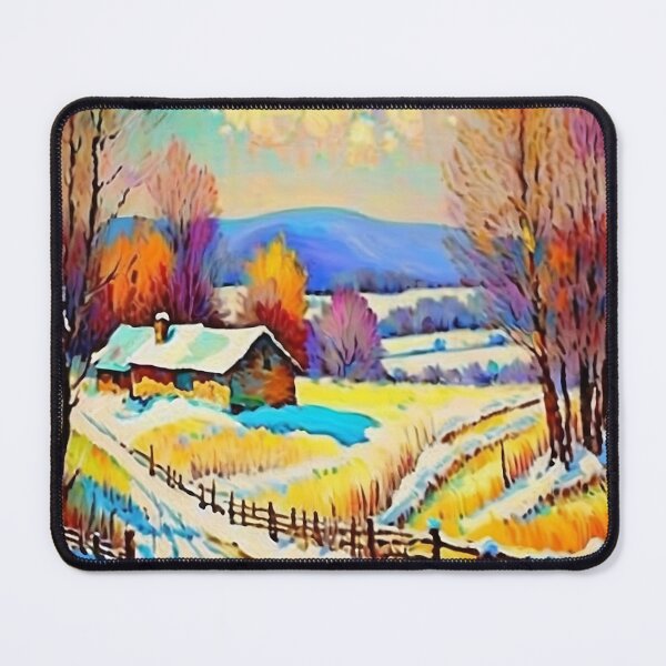 Item preview, Vintage Impressionist Landscape: Lone Cottage in the Snow | Impressionism | Landscape Artwork designed and sold by UnhingedBird.