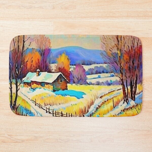 Item preview, Vintage Impressionist Landscape: Lone Cottage in the Snow | Impressionism | Landscape Artwork designed and sold by UnhingedBird.