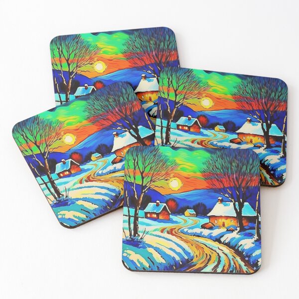 Item preview, Vintage Impressionist Landscape: Village in the Snow | Impressionism | Landscape Artwork designed and sold by UnhingedBird.
