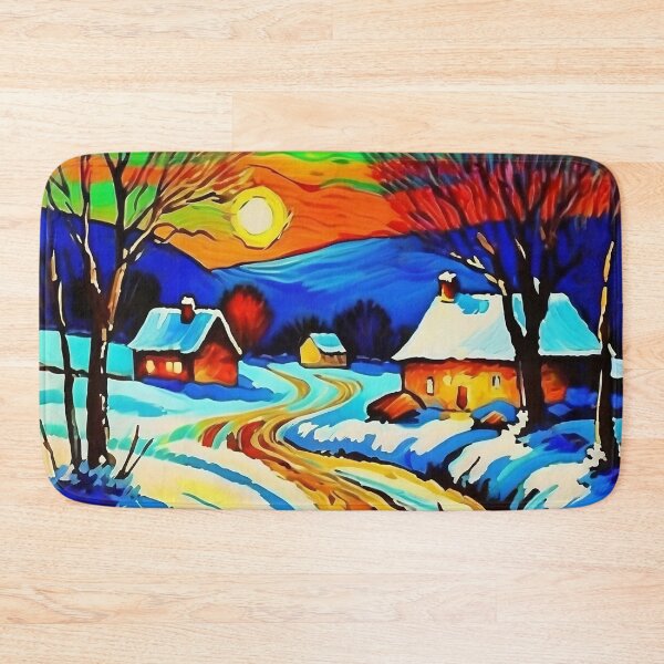 Item preview, Vintage Impressionist Landscape: Village in the Snow | Impressionism | Landscape Artwork designed and sold by UnhingedBird.