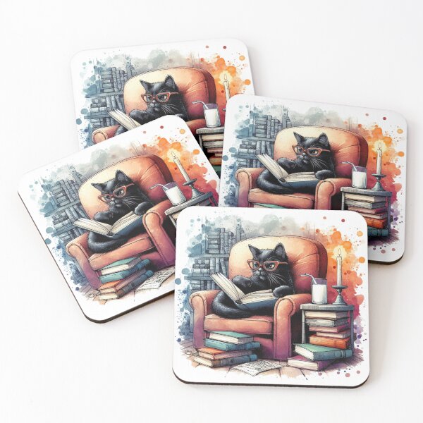 Item preview, Cute Black Cat Reading designed and sold by MaedK.