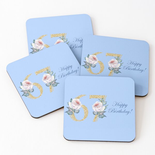 Item preview, Happy 67th Birthday Blue Theme designed and sold by hurmerinta.