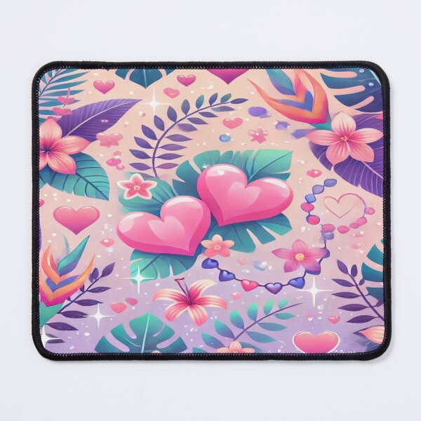 Item preview, Tropical Pattern with Pink and Purple Hearts designed and sold by 0Mystica0.