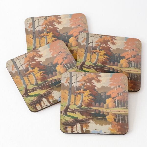 Item preview, Vintage Impressionist Landscape: Forest Lake in Autumn | Impressionism | Landscape Artwork designed and sold by UnhingedBird.