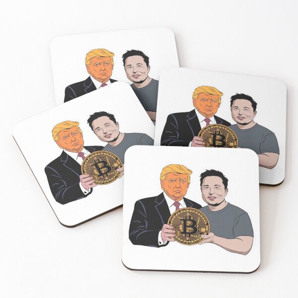 Item preview, Elon and Trump with Bitcoin designed and sold by NicolasGlowArt.
