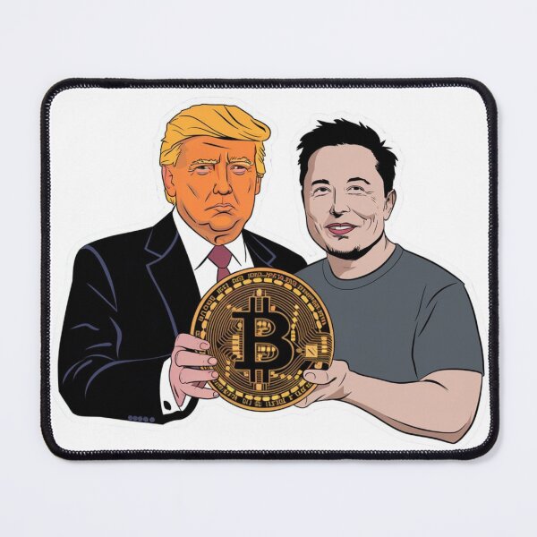 Item preview, Elon and Trump with Bitcoin designed and sold by NicolasGlowArt.