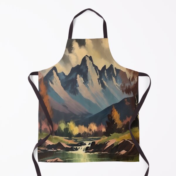 Item preview, Vintage Impressionist Landscape: Mountains in Autumn | Impressionism | Landscape Artwork designed and sold by UnhingedBird.