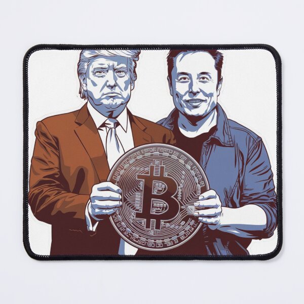 Item preview, Bitcoin Elon and Trump designed and sold by NicolasGlowArt.