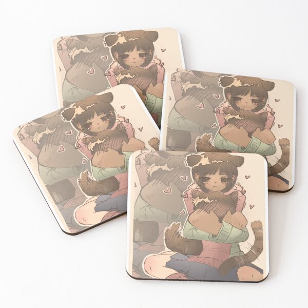 Item preview, Puppy and kitty girls hugging designed and sold by RikaQ.