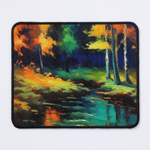Item preview, Vintage Impressionist Landscape: Forest River at Night | Impressionism | Landscape Artwork designed and sold by UnhingedBird.